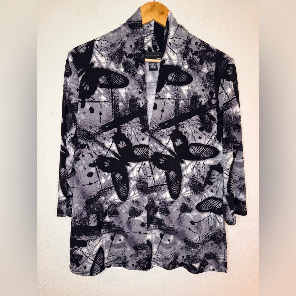 Grace Elements Black and Gray Butterfly Top